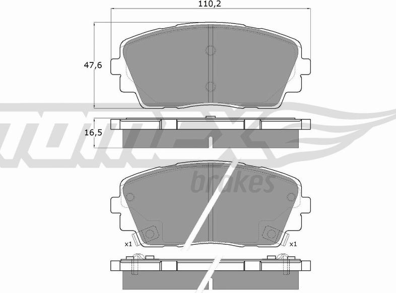 TOMEX brakes TX 18-30 - Тормозные колодки, дисковые, комплект unicars.by