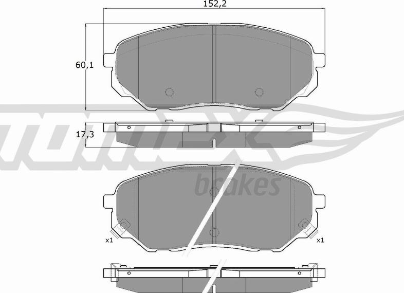 TOMEX brakes TX 18-28 - Тормозные колодки, дисковые, комплект unicars.by