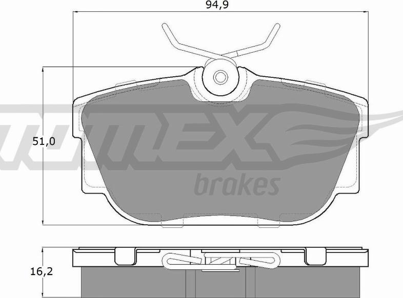 TOMEX brakes TX 13-90 - Тормозные колодки, дисковые, комплект unicars.by