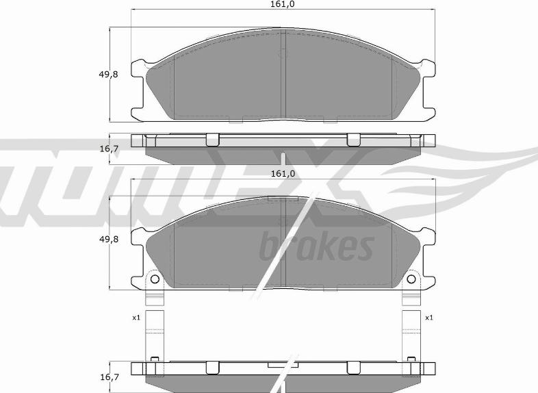 TOMEX brakes TX 13-40 - Тормозные колодки, дисковые, комплект unicars.by