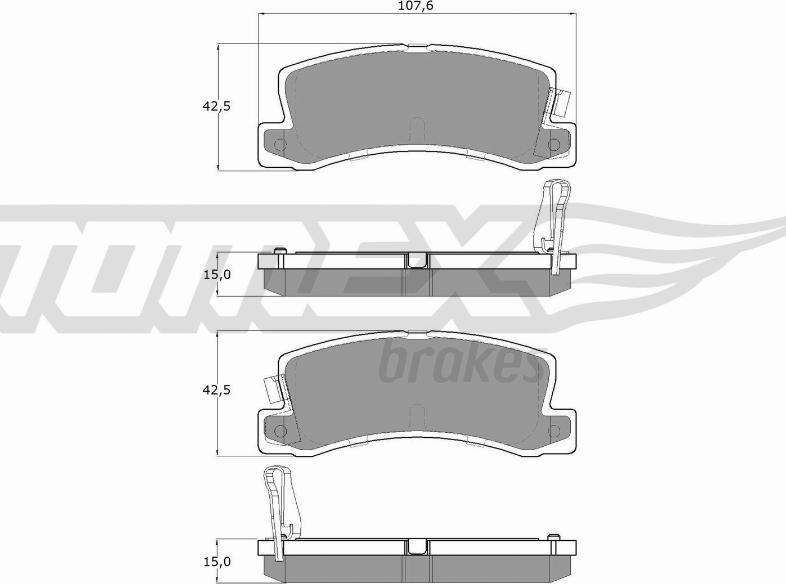 TOMEX brakes TX 13-66 - Тормозные колодки, дисковые, комплект unicars.by