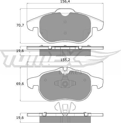 TOMEX brakes TX 13-04 - Тормозные колодки, дисковые, комплект unicars.by