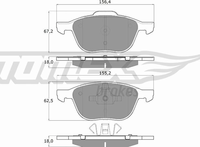 TOMEX brakes TX 13-05 - Тормозные колодки, дисковые, комплект unicars.by