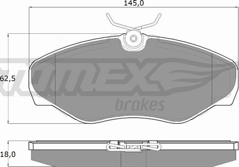 TOMEX brakes TX 13-08 - Тормозные колодки, дисковые, комплект unicars.by