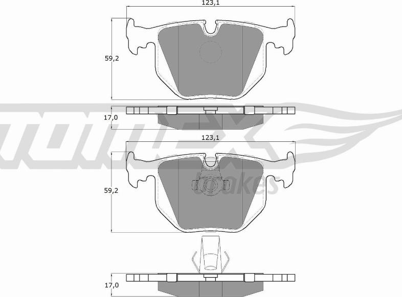 TOMEX brakes TX 13-19 - Тормозные колодки, дисковые, комплект unicars.by