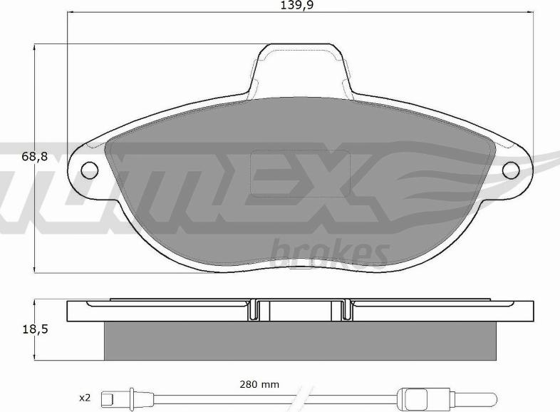 TOMEX brakes TX 13-35 - Тормозные колодки, дисковые, комплект unicars.by