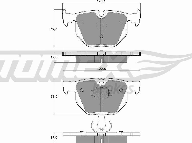 TOMEX brakes TX 13-26 - Тормозные колодки, дисковые, комплект unicars.by