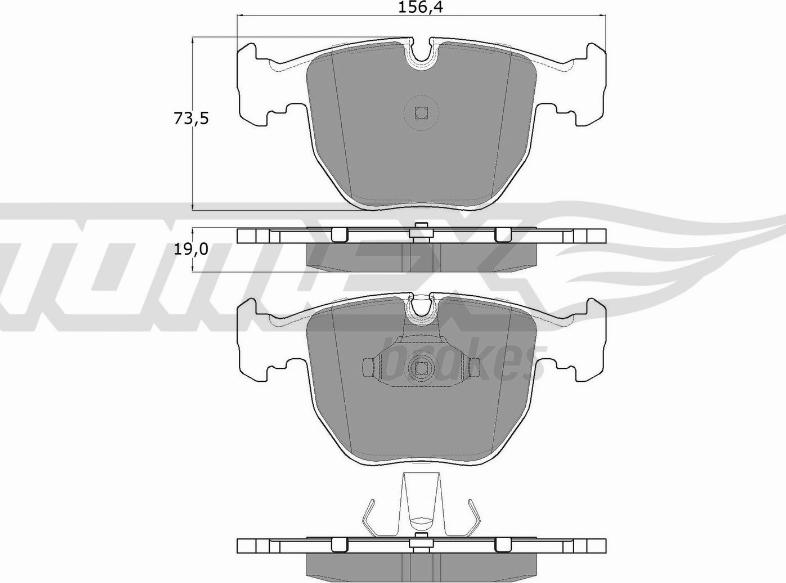 TOMEX brakes TX 13-23 - Тормозные колодки, дисковые, комплект unicars.by