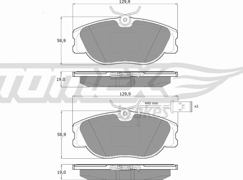 TOMEX brakes TX 12-441 - Тормозные колодки, дисковые, комплект unicars.by