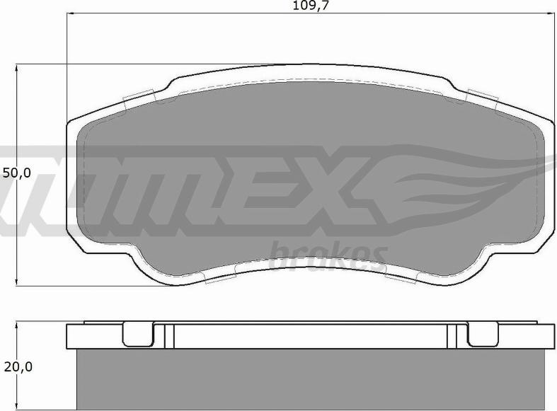 TOMEX brakes TX 12-46 - Тормозные колодки, дисковые, комплект unicars.by