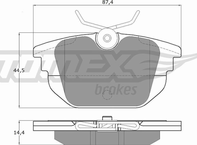 TOMEX brakes TX 12-43 - Тормозные колодки, дисковые, комплект unicars.by