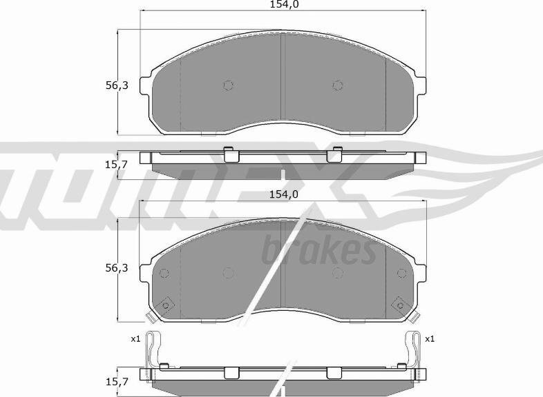 TOMEX brakes TX 12-42 - Тормозные колодки, дисковые, комплект unicars.by