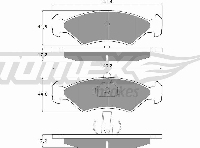 TOMEX brakes TX 12-54 - Тормозные колодки, дисковые, комплект unicars.by