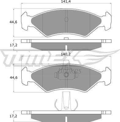 TOMEX brakes TX 12-54 - Тормозные колодки, дисковые, комплект unicars.by