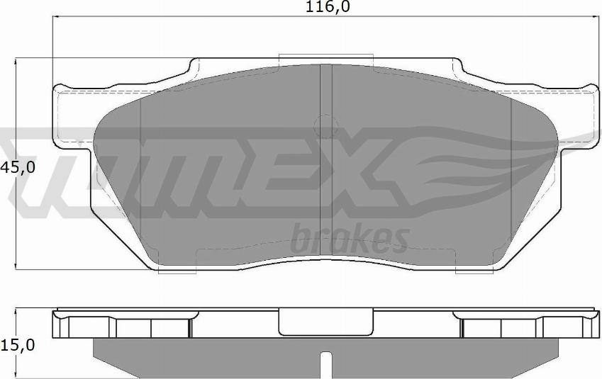 TOMEX brakes TX 12-64 - Тормозные колодки, дисковые, комплект unicars.by