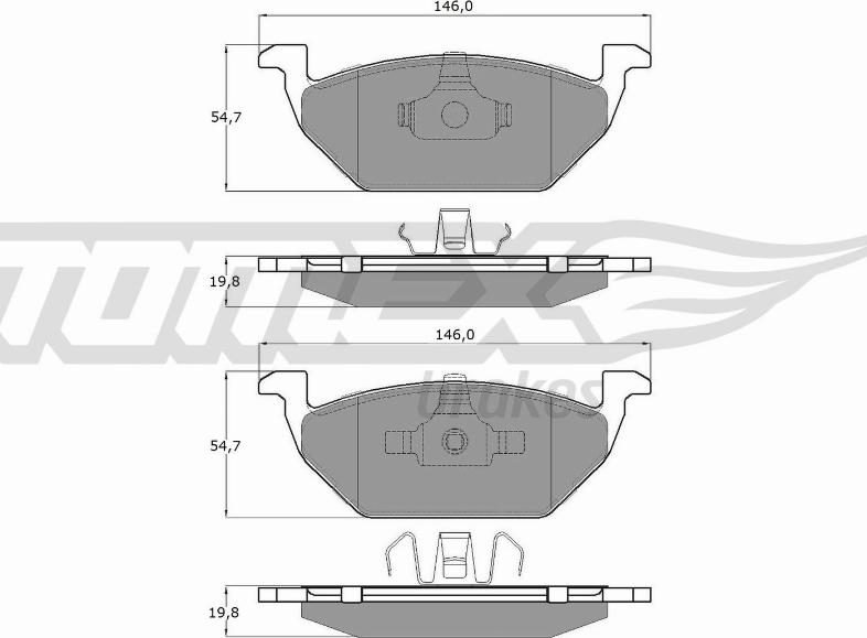 TOMEX brakes TX 12-10 - Тормозные колодки, дисковые, комплект unicars.by