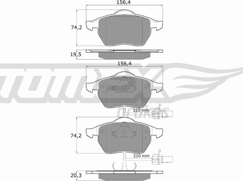 TOMEX brakes TX 12-13 - Тормозные колодки, дисковые, комплект unicars.by