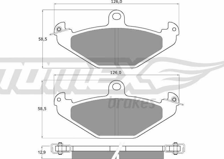 TOMEX brakes TX 12-371 - Тормозные колодки, дисковые, комплект unicars.by