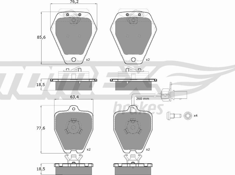 TOMEX brakes TX 12-27 - Тормозные колодки, дисковые, комплект unicars.by