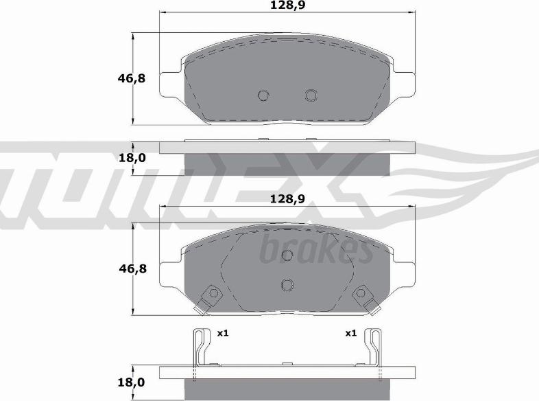 TOMEX brakes TX 17-90 - Тормозные колодки, дисковые, комплект unicars.by