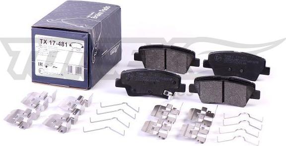 TOMEX brakes TX 17-481 - Тормозные колодки, дисковые, комплект unicars.by