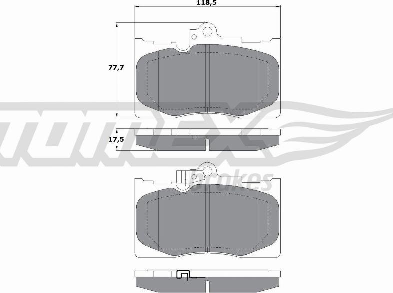 TOMEX brakes TX 17-60 - Тормозные колодки, дисковые, комплект unicars.by