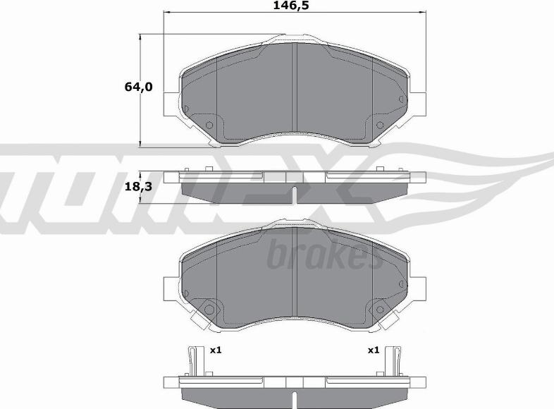 TOMEX brakes TX 17-67 - Тормозные колодки, дисковые, комплект unicars.by