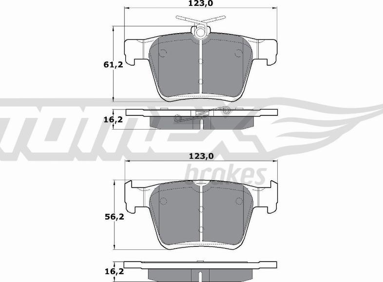 TOMEX brakes TX 17-05 - Тормозные колодки, дисковые, комплект unicars.by