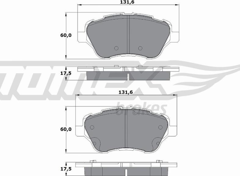 TOMEX brakes TX 17-16 - Тормозные колодки, дисковые, комплект unicars.by