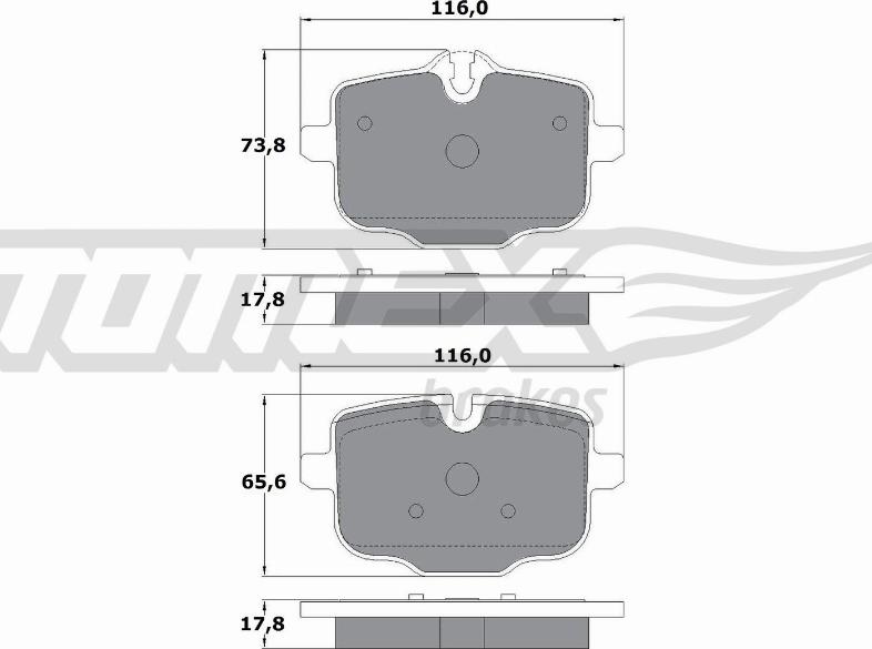 TOMEX brakes TX 17-36 - Тормозные колодки, дисковые, комплект unicars.by