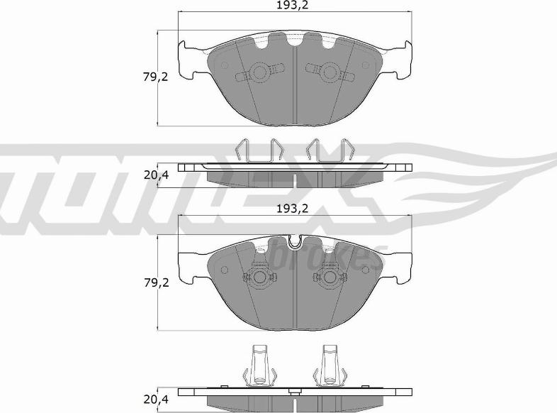 TOMEX brakes TX 17-37 - Тормозные колодки, дисковые, комплект unicars.by