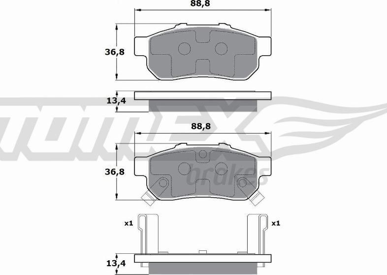 TOMEX brakes TX 17-22 - Тормозные колодки, дисковые, комплект unicars.by