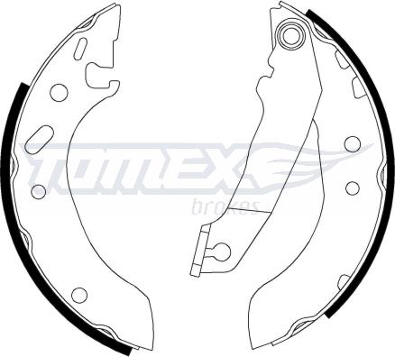 TOMEX brakes TX 20-53 - Комплект тормозных колодок, барабанные unicars.by