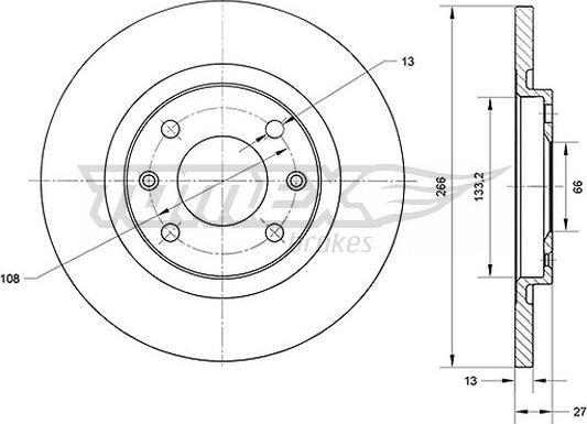 TOMEX brakes TX 70-94 - Тормозной диск unicars.by