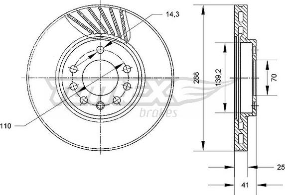 TOMEX brakes TX 70-55 - Тормозной диск unicars.by