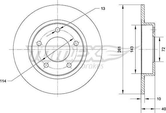 TOMEX brakes TX 70-67 - Тормозной диск unicars.by