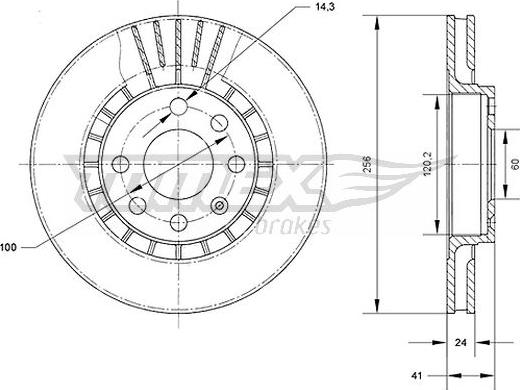 TOMEX brakes TX 70-15 - Тормозной диск unicars.by