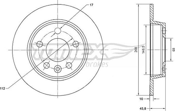 TOMEX brakes TX 70-16 - Тормозной диск unicars.by