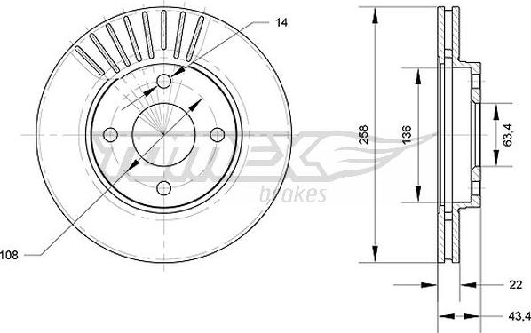 TOMEX brakes TX 70-13 - Тормозной диск unicars.by