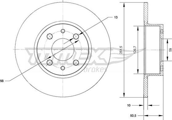 TOMEX brakes TX 70-89 - Тормозной диск unicars.by