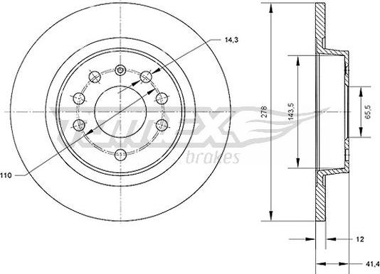 TOMEX brakes TX 70-81 - Тормозной диск unicars.by