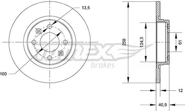 TOMEX brakes TX 70-76 - Тормозной диск unicars.by