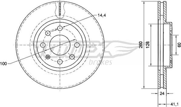 TOMEX brakes TX 70-73 - Тормозной диск unicars.by