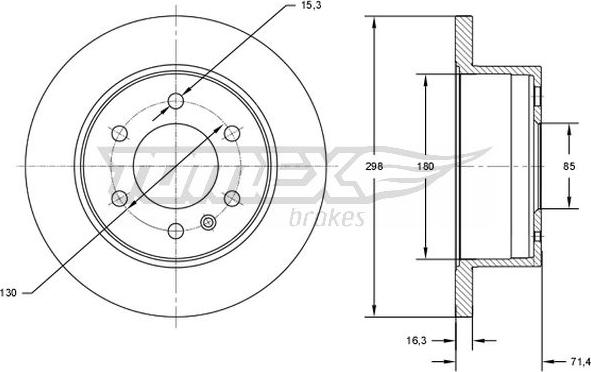 TOMEX brakes TX 71-60 - Тормозной диск unicars.by