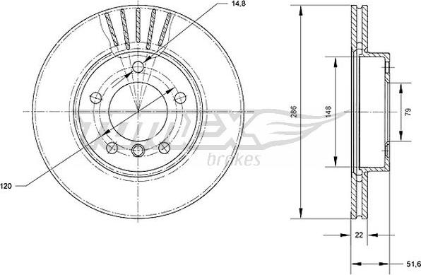 TOMEX brakes TX 71-02 - Тормозной диск unicars.by