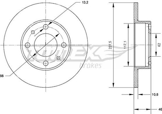 TOMEX brakes TX 71-16 - Тормозной диск unicars.by