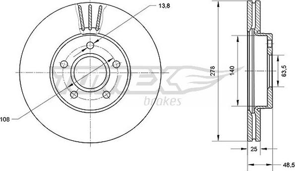 TOMEX brakes TX 71-11 - Тормозной диск unicars.by