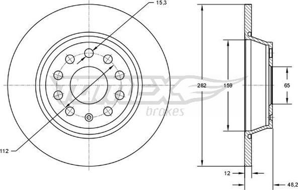 TOMEX brakes TX 71-37 - Тормозной диск unicars.by