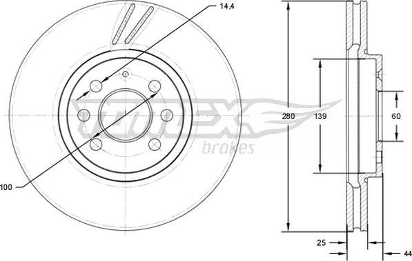 TOMEX brakes TX 71-20 - Тормозной диск unicars.by