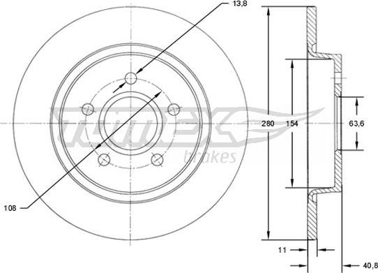 TOMEX brakes TX 71-75 - Тормозной диск unicars.by